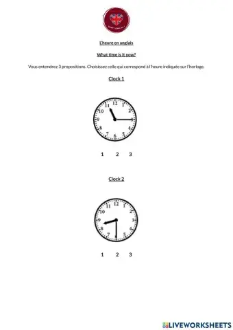 Telling the time - listening