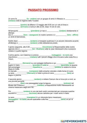 Passato prossimo - testo