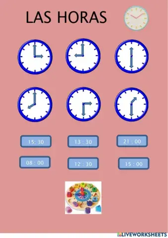 las horas: en punto y media