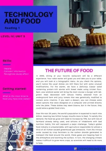 Level 4 Unit 5 Reading 1 The future of food