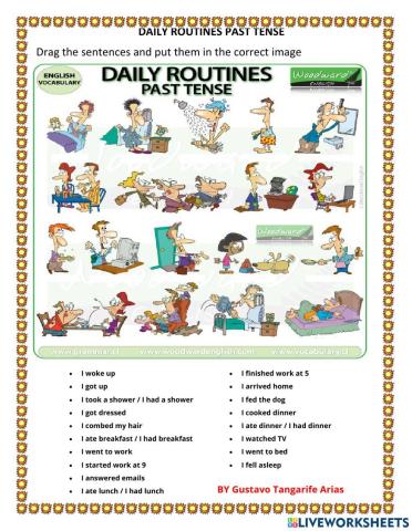 Daily routines past tense
