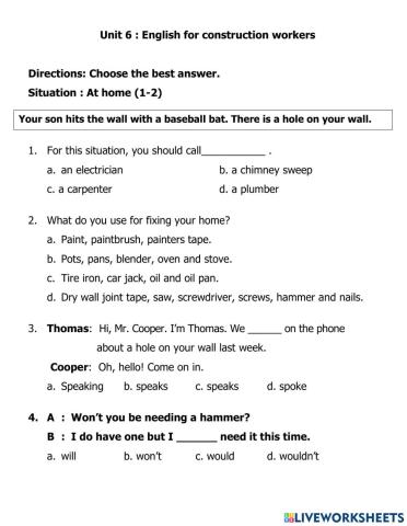 English for construction workers