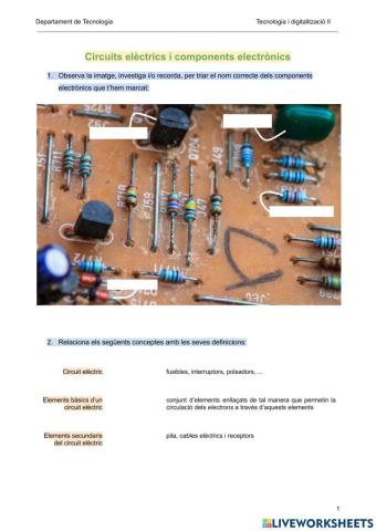 Circuits elèctrics i components electrònics