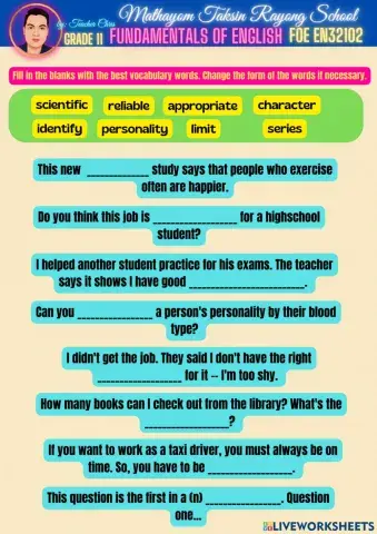 M5 FOE Personality (Writing)