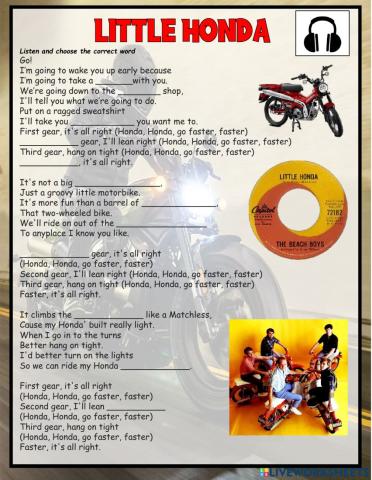 Little Honda Song Activity