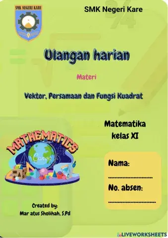 Vektor dan Fungsi kuadrat