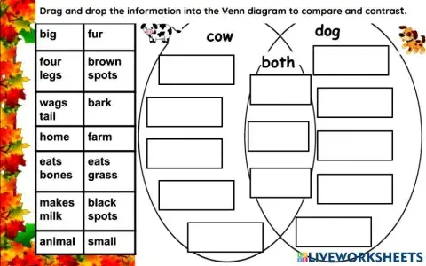 Compare and Contrast a Cow and a Dog.