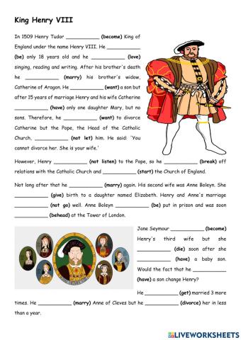 King Henry VII - past simple