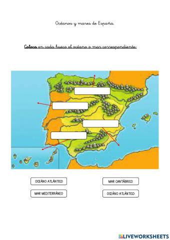 Océanos y mares de España 4º primaria