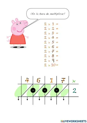 Tablas del 2 Peppa Pig