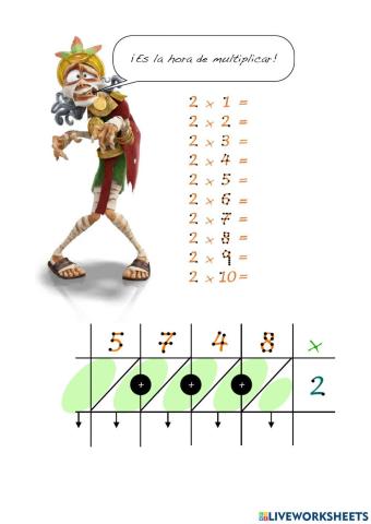 Tabla del 2 Tadeo Jones