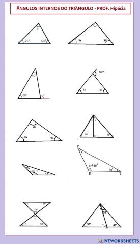 Ângulos internos do triângulo
