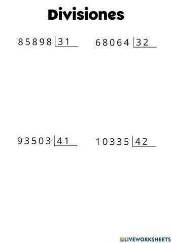 Divisiones dos cifras