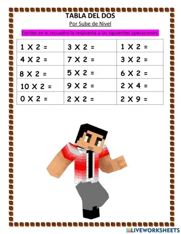 Tabla del 2 - 5ª parte
