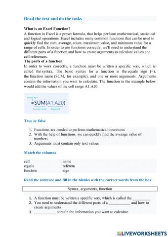 What is an Excel Function?