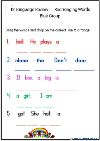 Rearranging Words to Form a Sentence