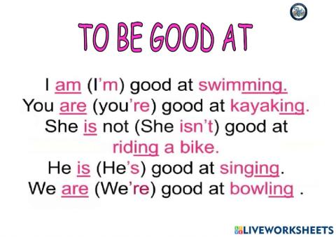 To be good at