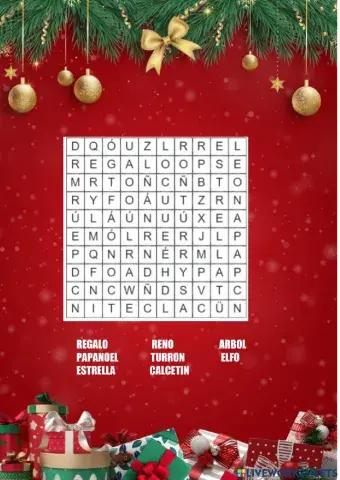 Sopa de letras navidad