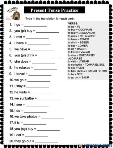 Present tense practice
