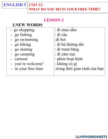 English 5- unit 13- lesson 2