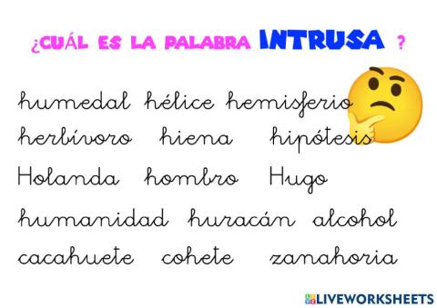 Palabra intrusa ll