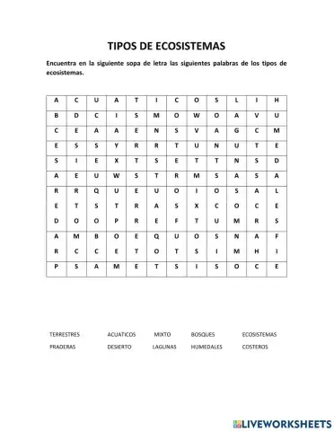 Tipos de ecosistemas