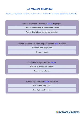 Palabras polisémicas