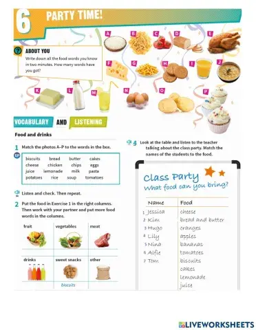 Prepare A1 NUS u6 Vocabulary