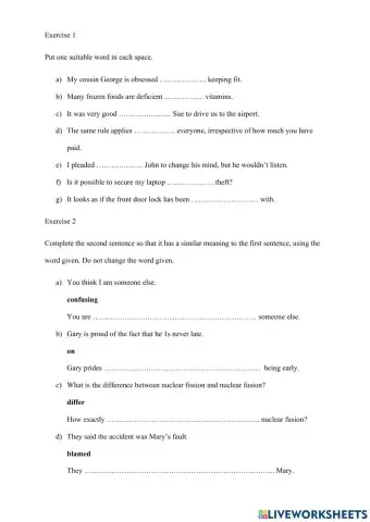 Verbs and prepositions