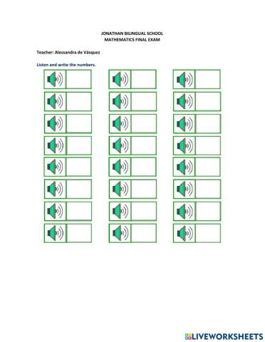 Final exam mathematics