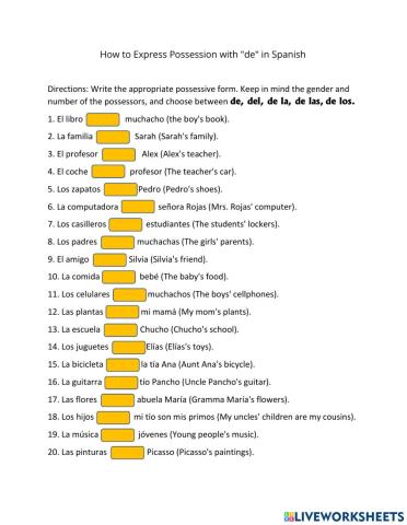 Making the possessive with de