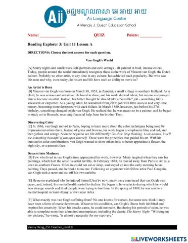 REX3 3rd Edition-Unit11A-Quiz