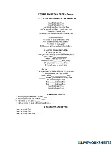 I want to break free