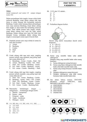 Post test kogintif 6