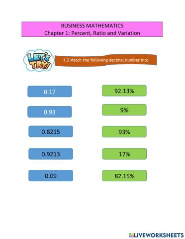 Decimal to percentage