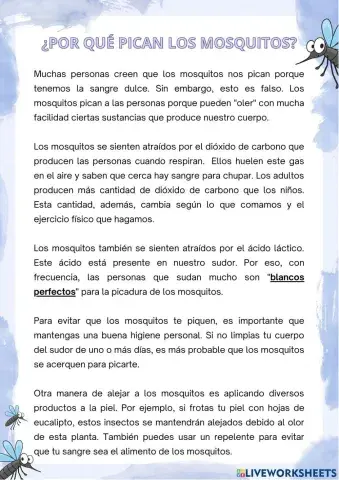 ¿ Por qué pican los mosquitos?