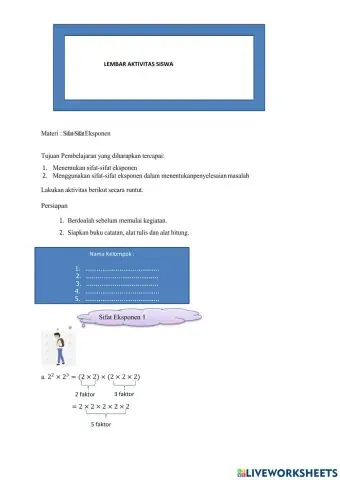 Eksponen sifat