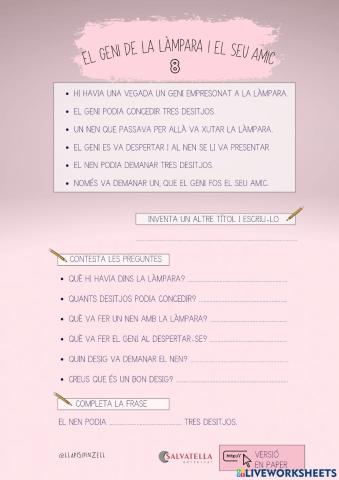 COMPRENSIÓ LECTORA 8: El geni