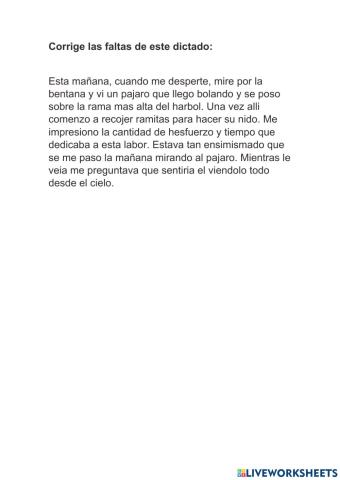 Dictado quinto de primaria