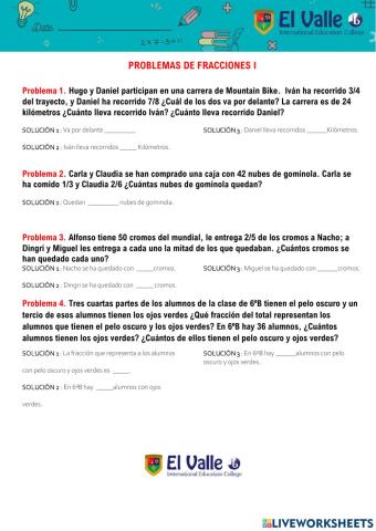 Problemas fracciones i