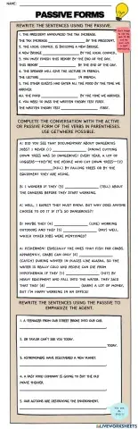 Passive Forms - Advanced