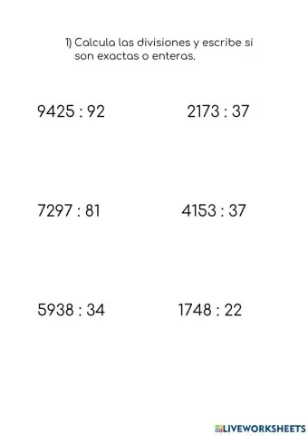 Divisiones de dos cifras