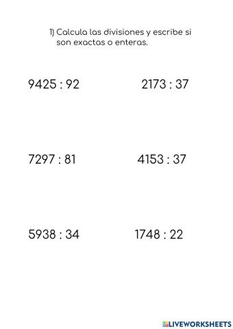 Divisiones de dos cifras