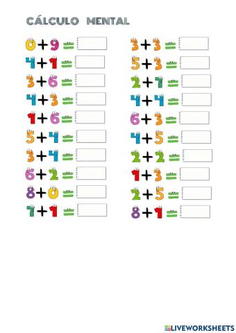 Cálculo mental 01