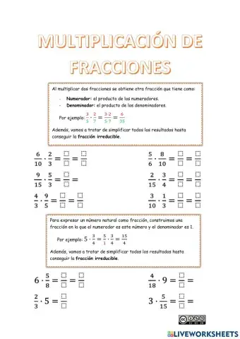 Multiplicación de fracciones