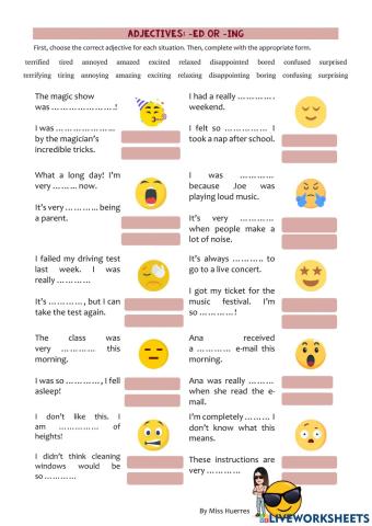 Ed ing adjectives