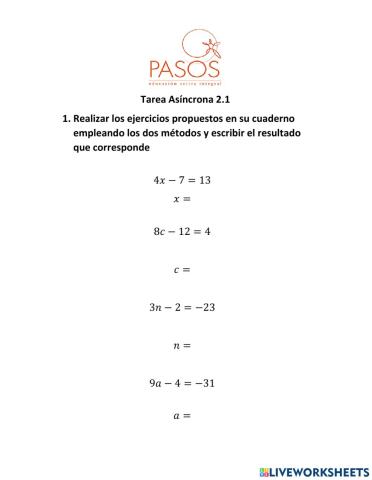 Ecuaciones de primer grado