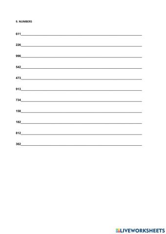 9. numbers