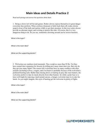 Main ideas and details 2