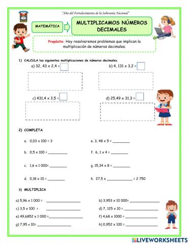 Multiplicacion con decimales